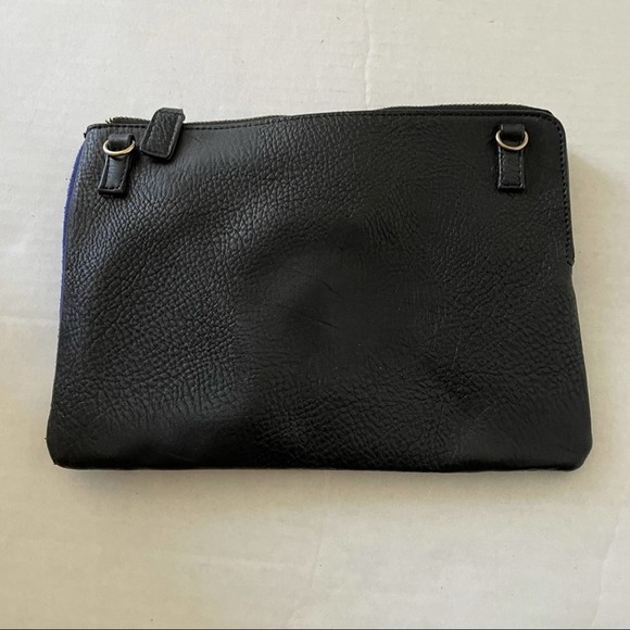 Street Level Suede Color-block Clutch With Crossbody Strap - Picture 2 of 3